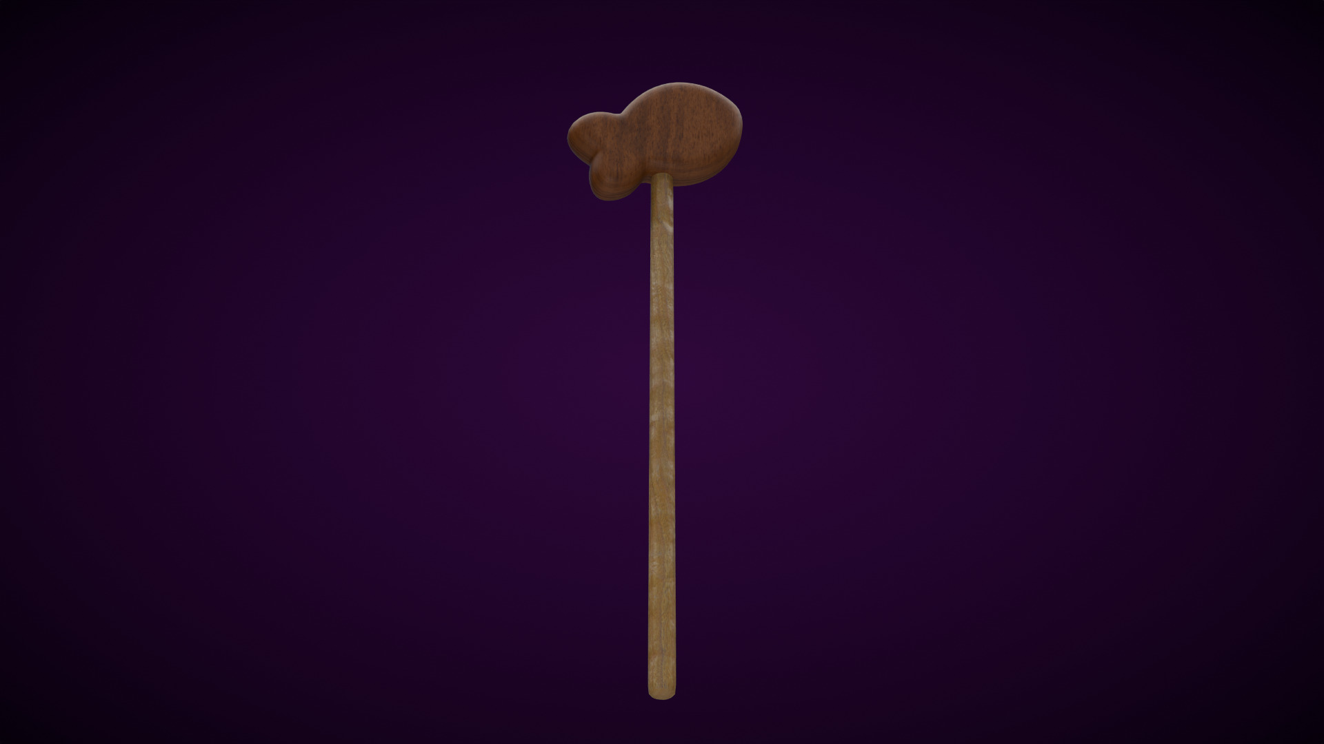 Wooden Fish Magic Wand  Low-poly 3D model_9