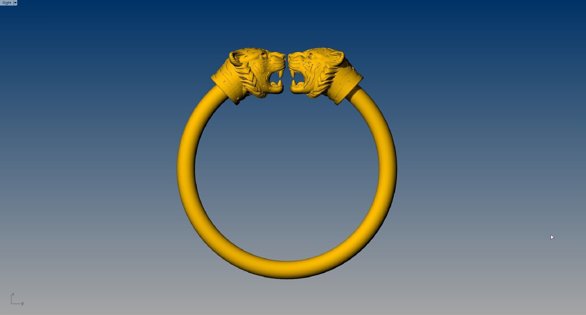 TIGER BANGLE 3D print model_1