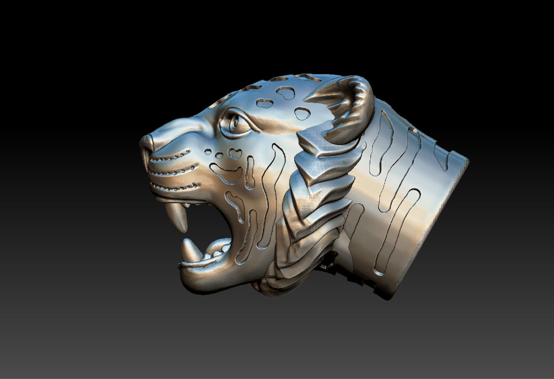 TIGER BANGLE 3D print model_5