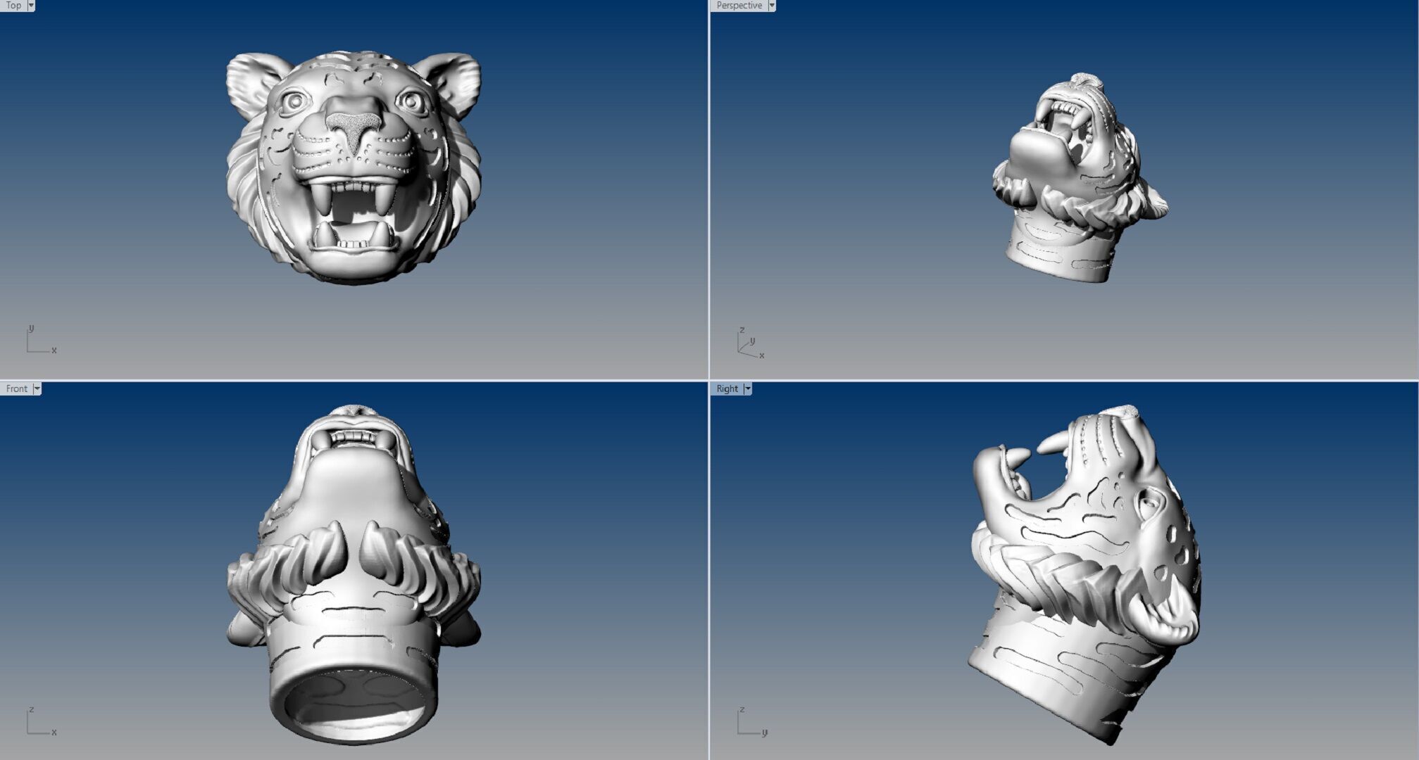 TIGER BANGLE 3D print model_2