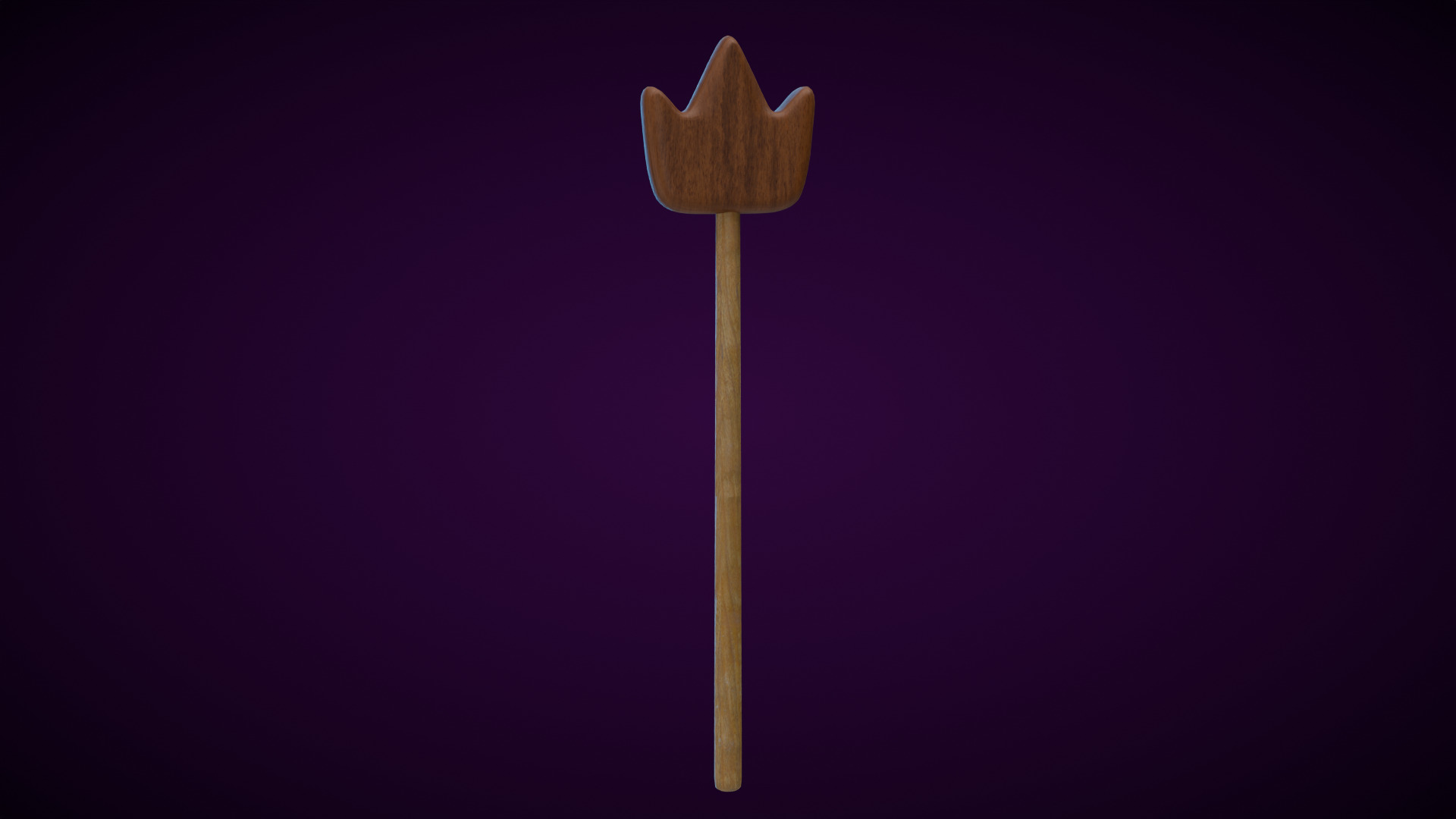 Wooden Crown Magic Wand  Low-poly 3D model_7