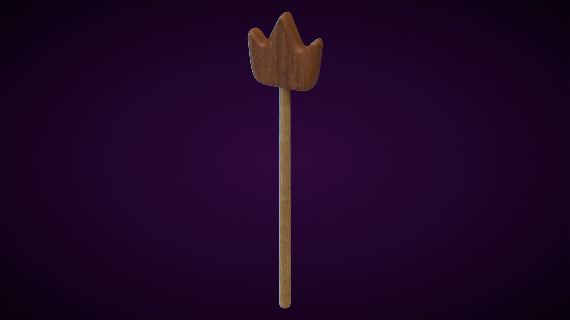 Wooden Crown Magic Wand  Low-poly 3D model_6