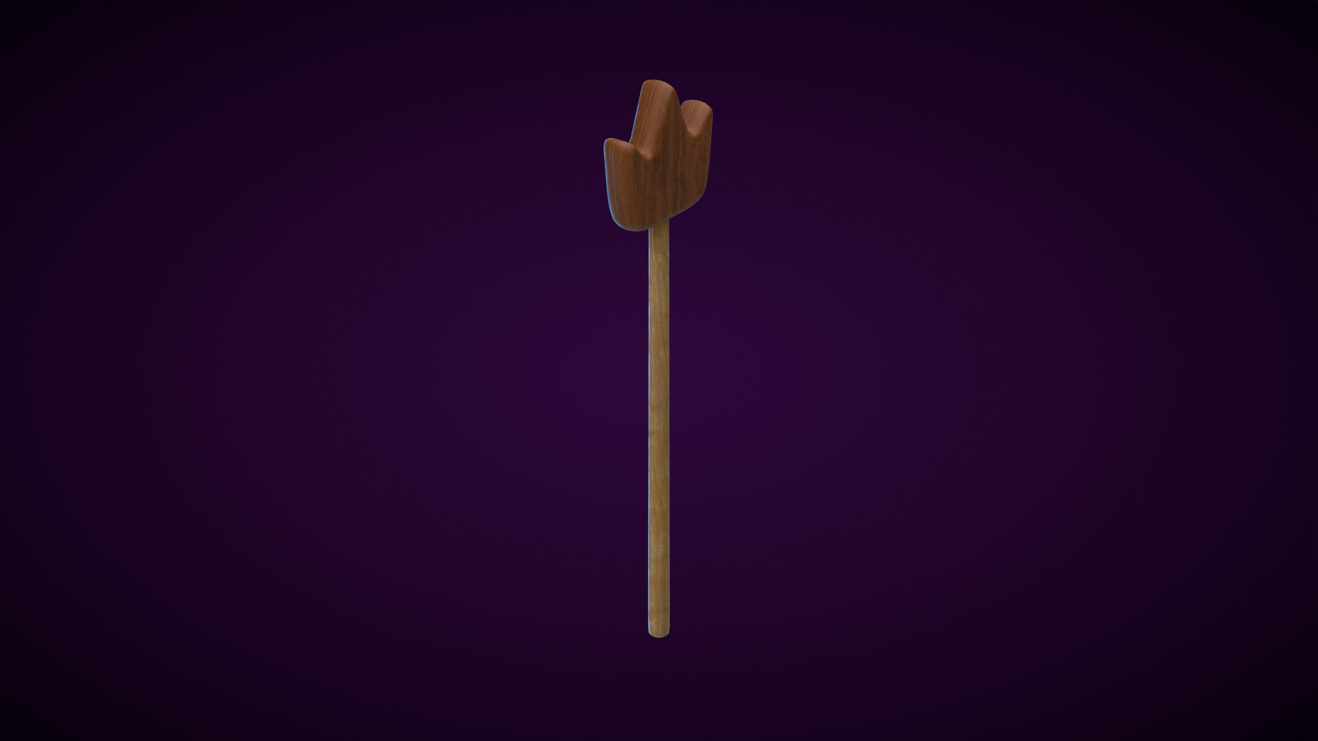 Wooden Crown Magic Wand  Low-poly 3D model_4