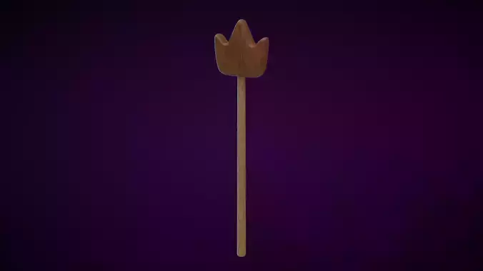 Wooden Crown Magic Wand  Low-poly 3D model