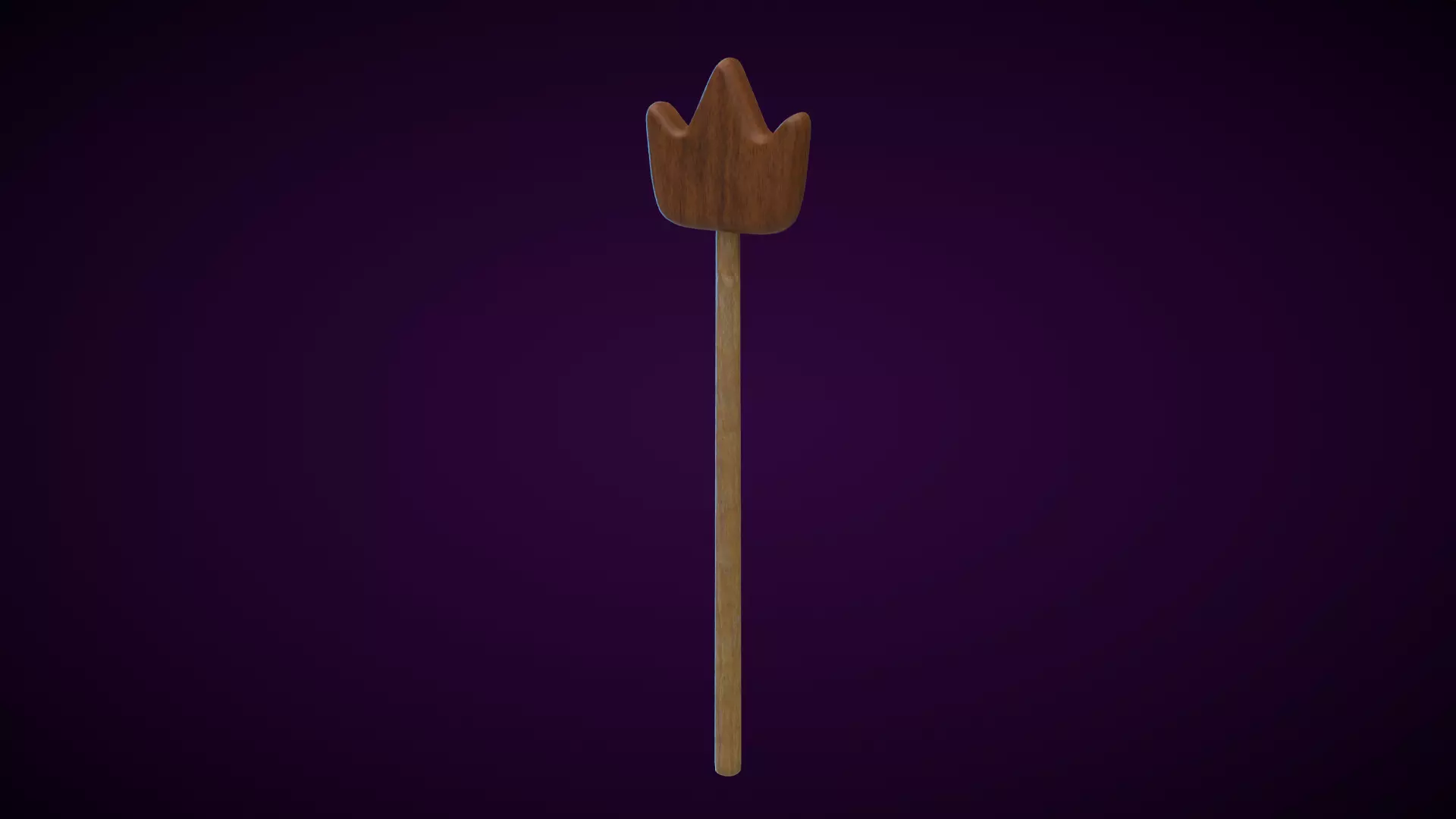 Wooden Crown Magic Wand  Low-poly 3D model_0