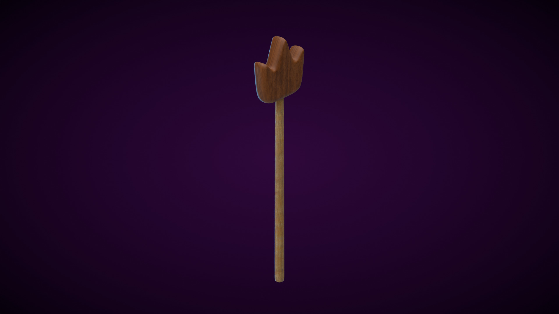 Wooden Crown Magic Wand  Low-poly 3D model_2