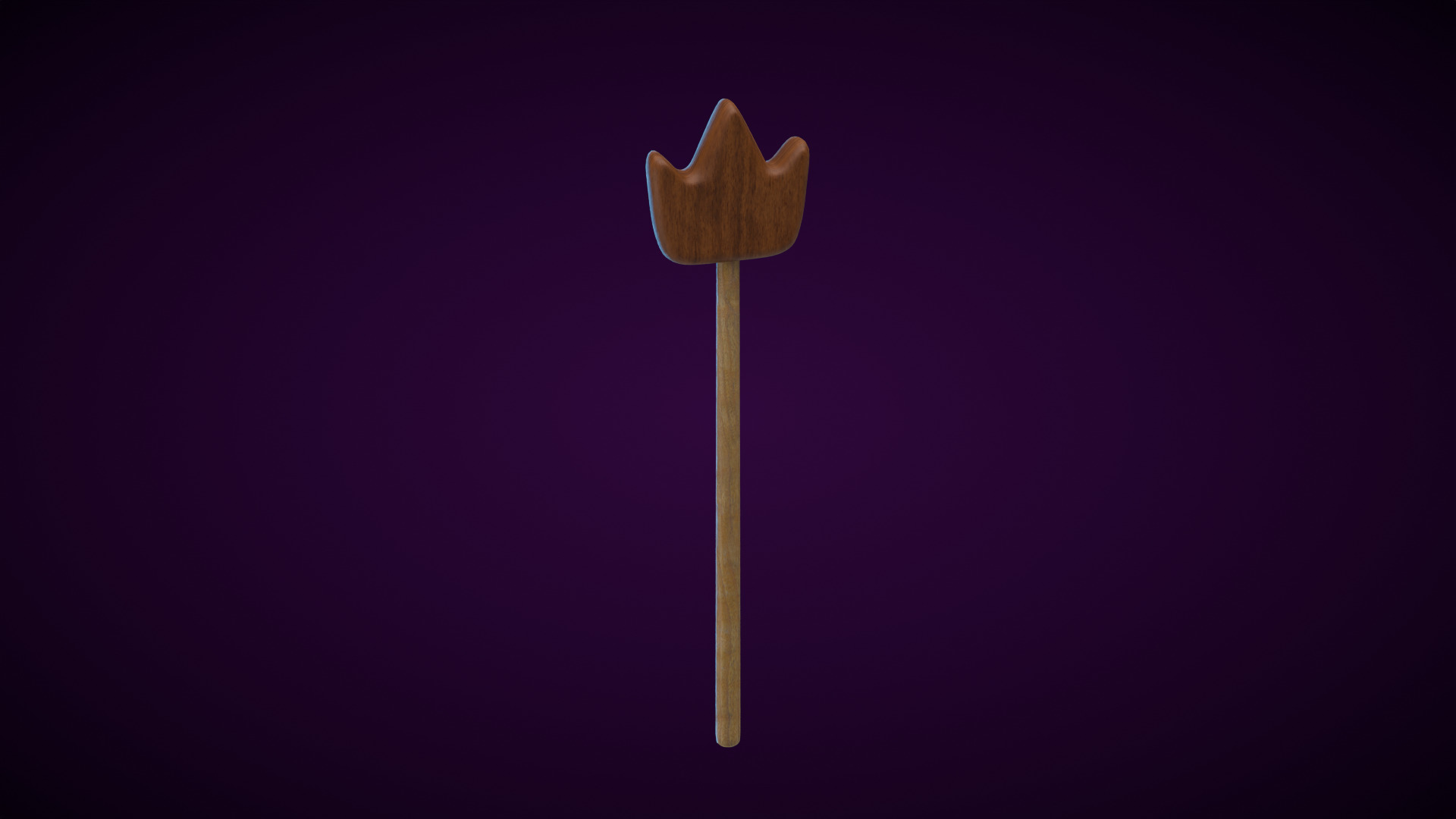 Wooden Crown Magic Wand  Low-poly 3D model_1
