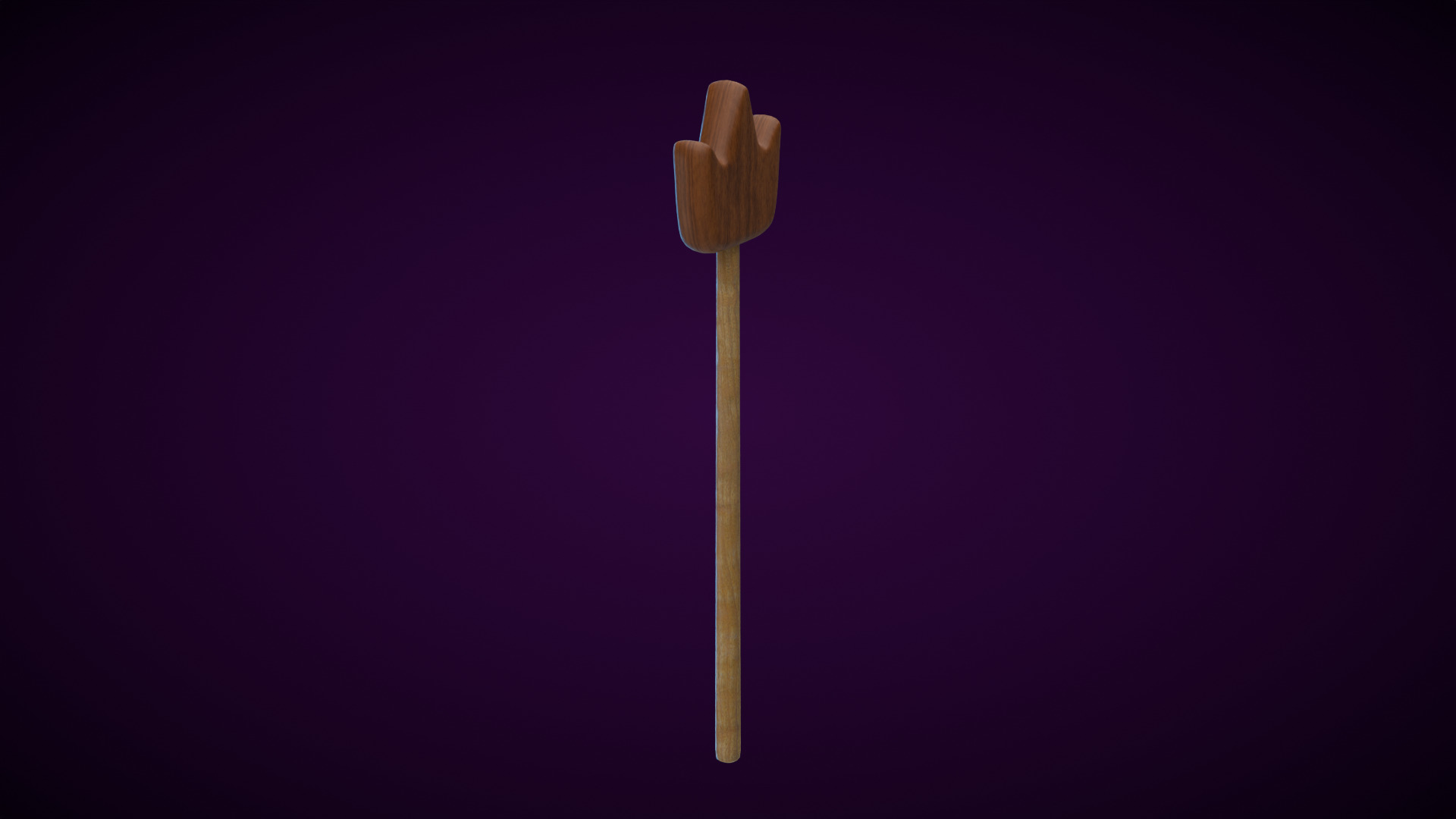 Wooden Crown Magic Wand  Low-poly 3D model_3