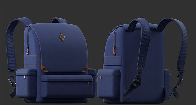 backpack schoolbag 3D model