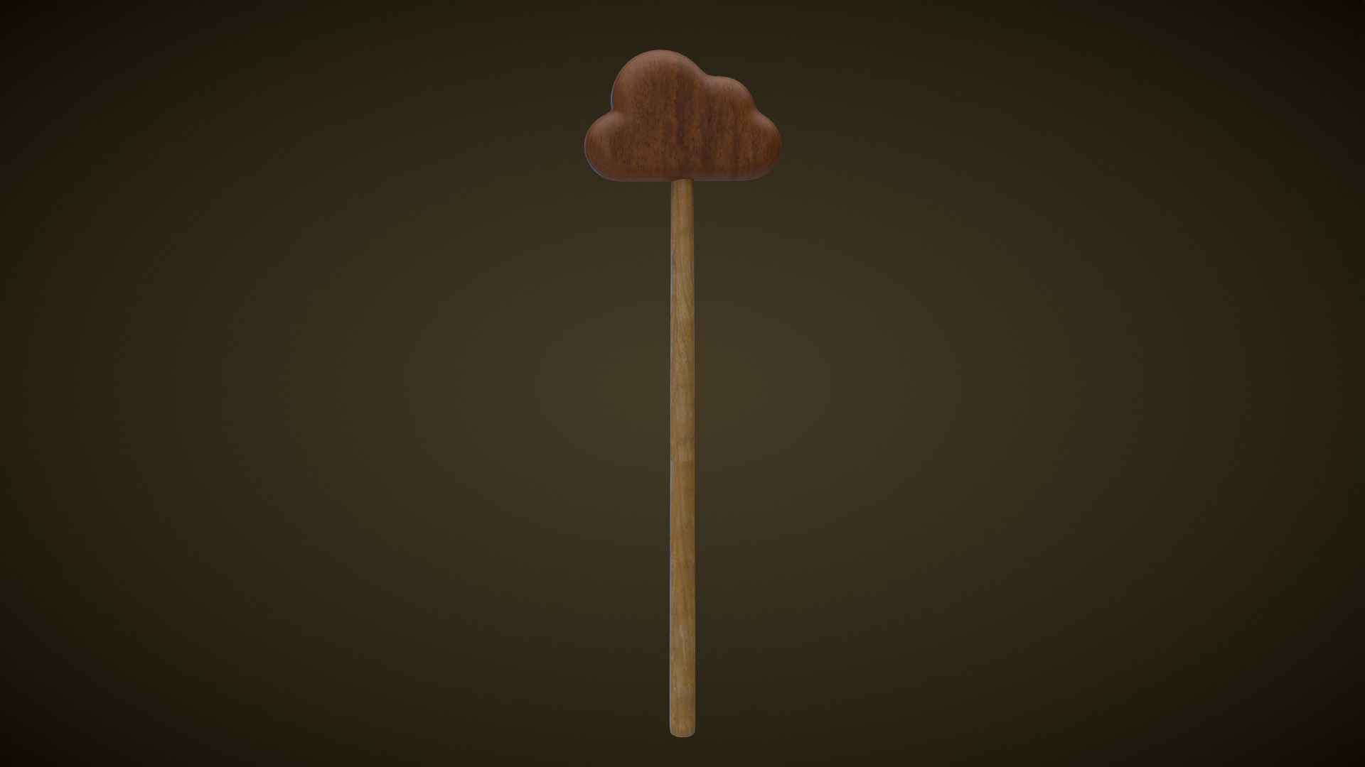 Wooden Cloud Magic Wand  Low-poly 3D model_7