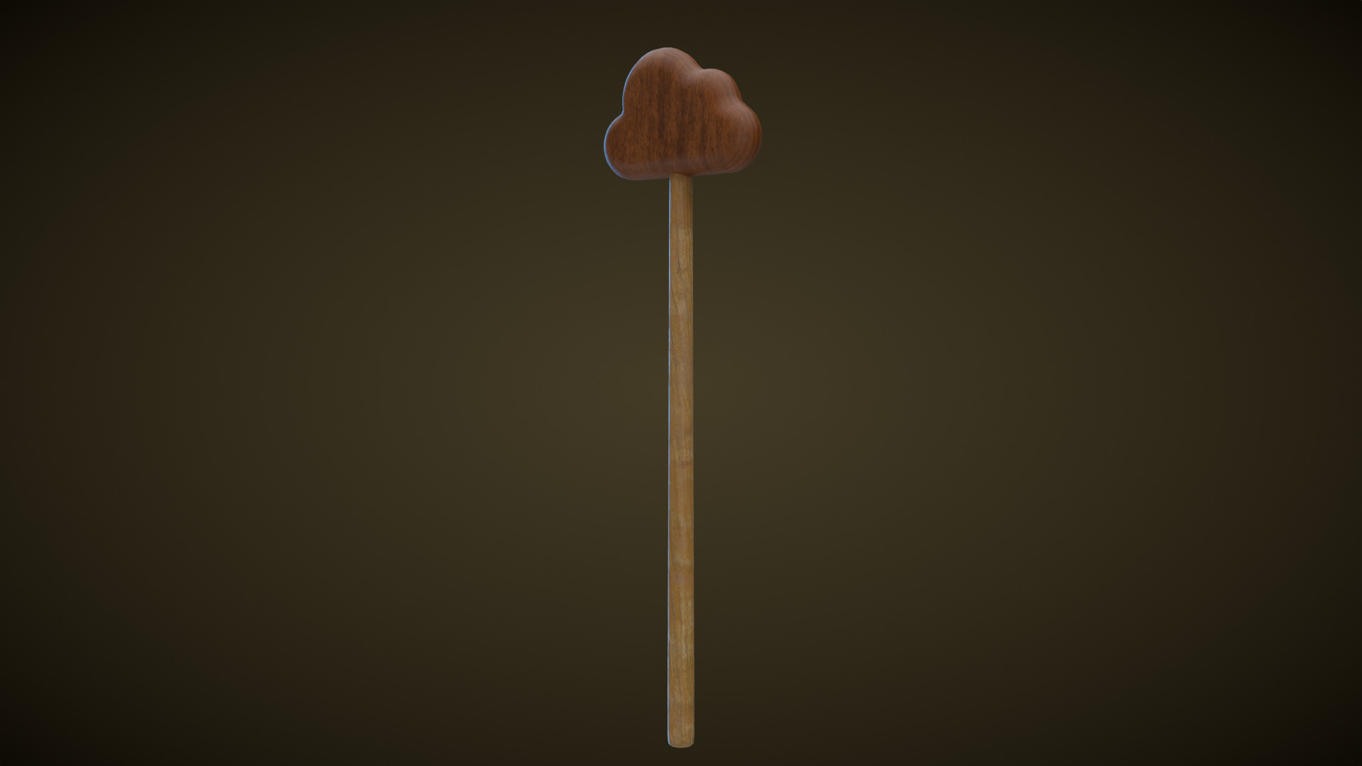 Wooden Cloud Magic Wand  Low-poly 3D model_5