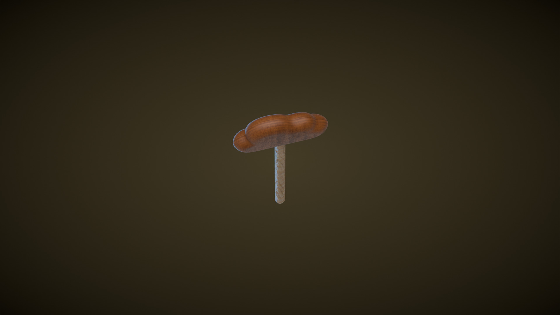 Wooden Cloud Magic Wand  Low-poly 3D model_8