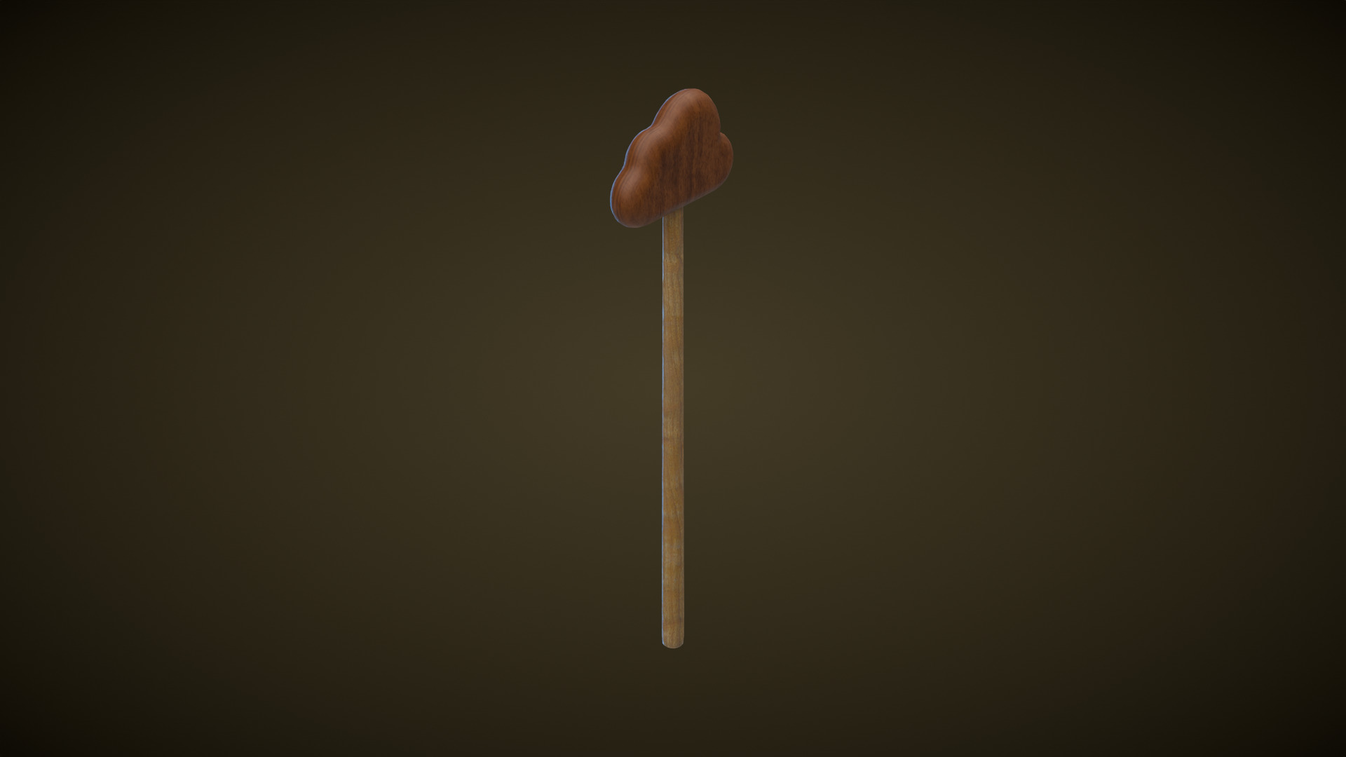 Wooden Cloud Magic Wand  Low-poly 3D model_4