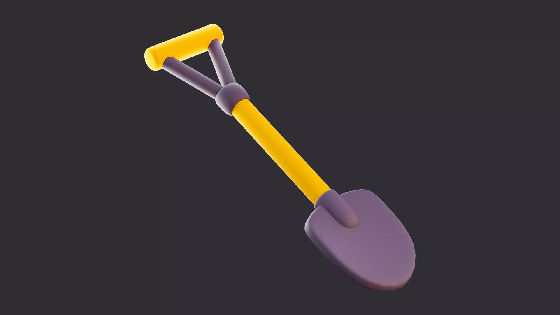 Low Poly Digging Shovel 3D model_0