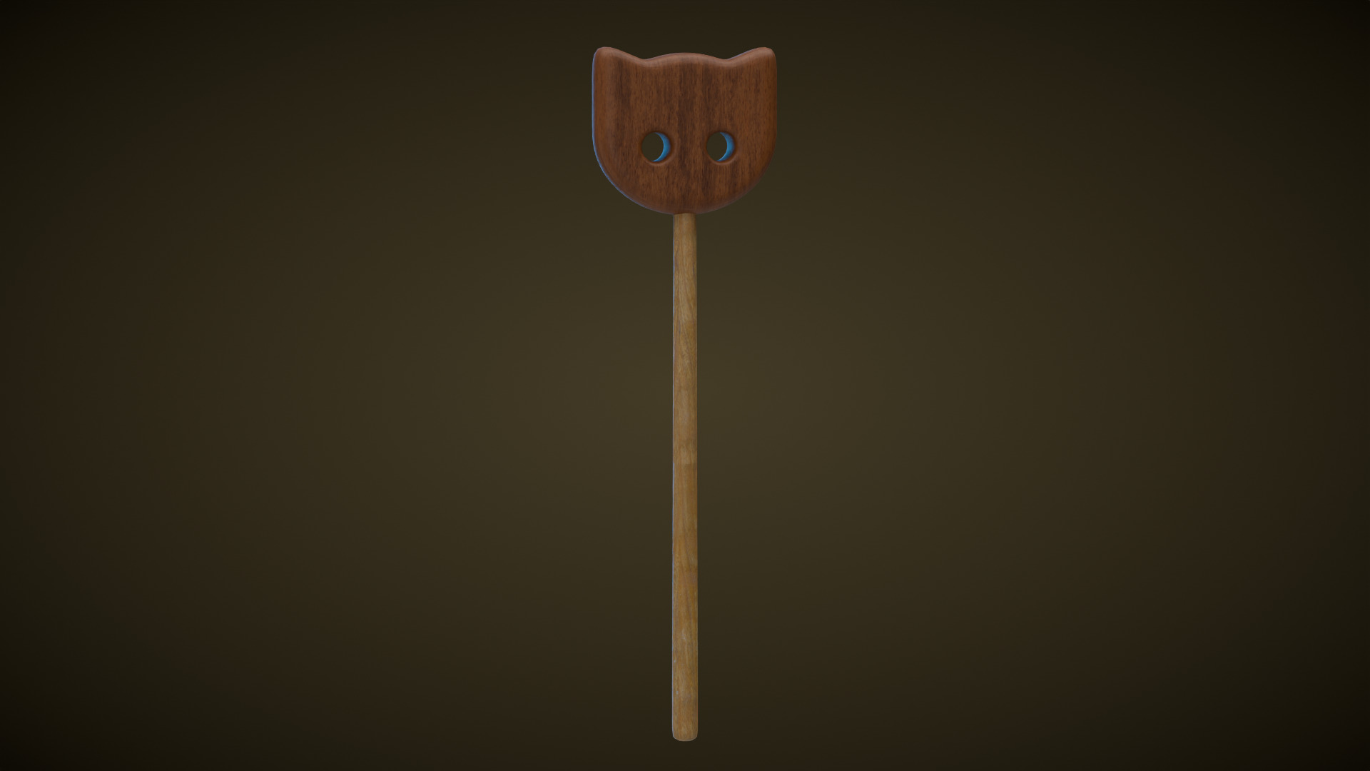 Wooden Cat Magic Wand  Low-poly 3D model_7
