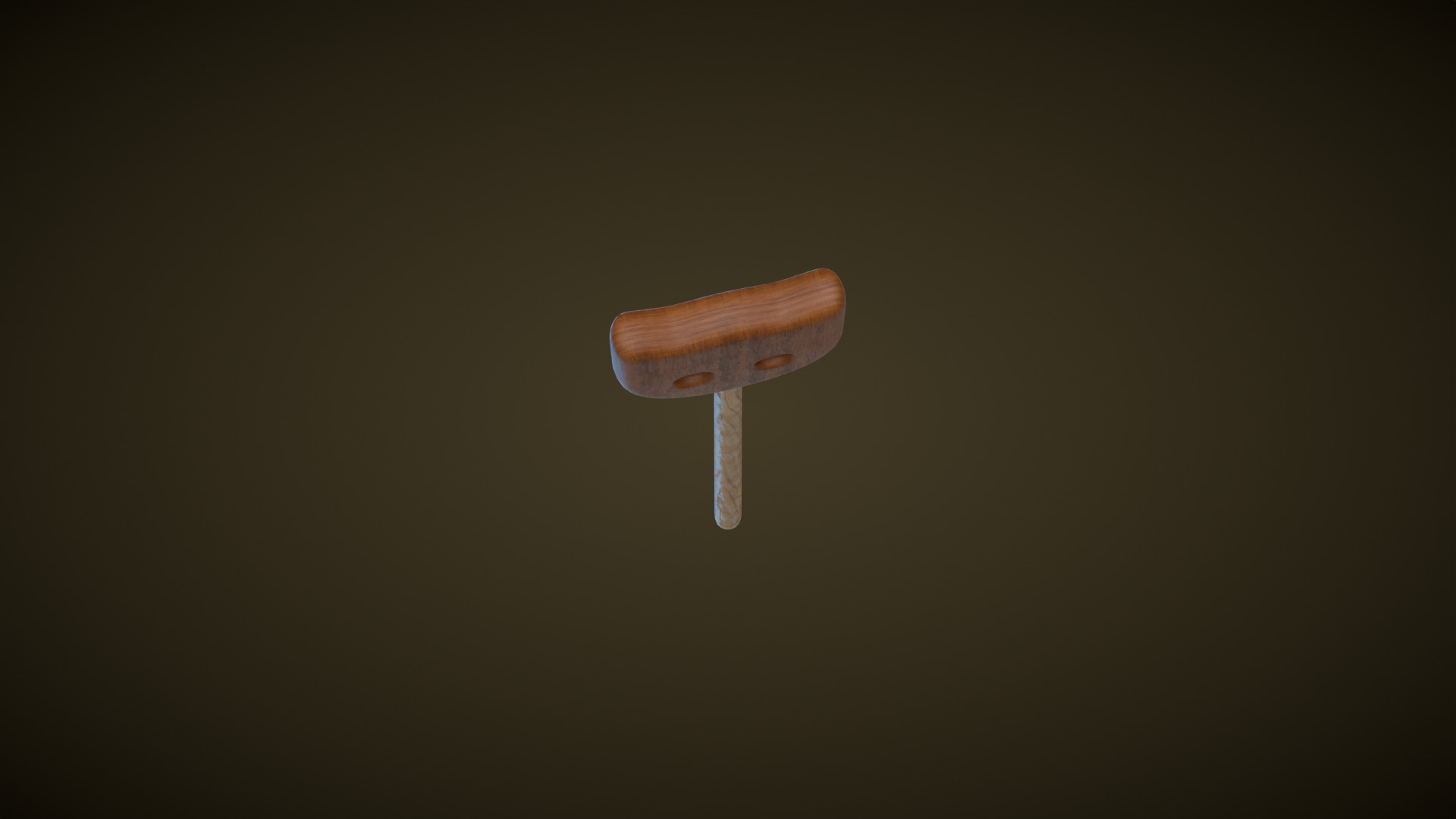 Wooden Cat Magic Wand  Low-poly 3D model_8