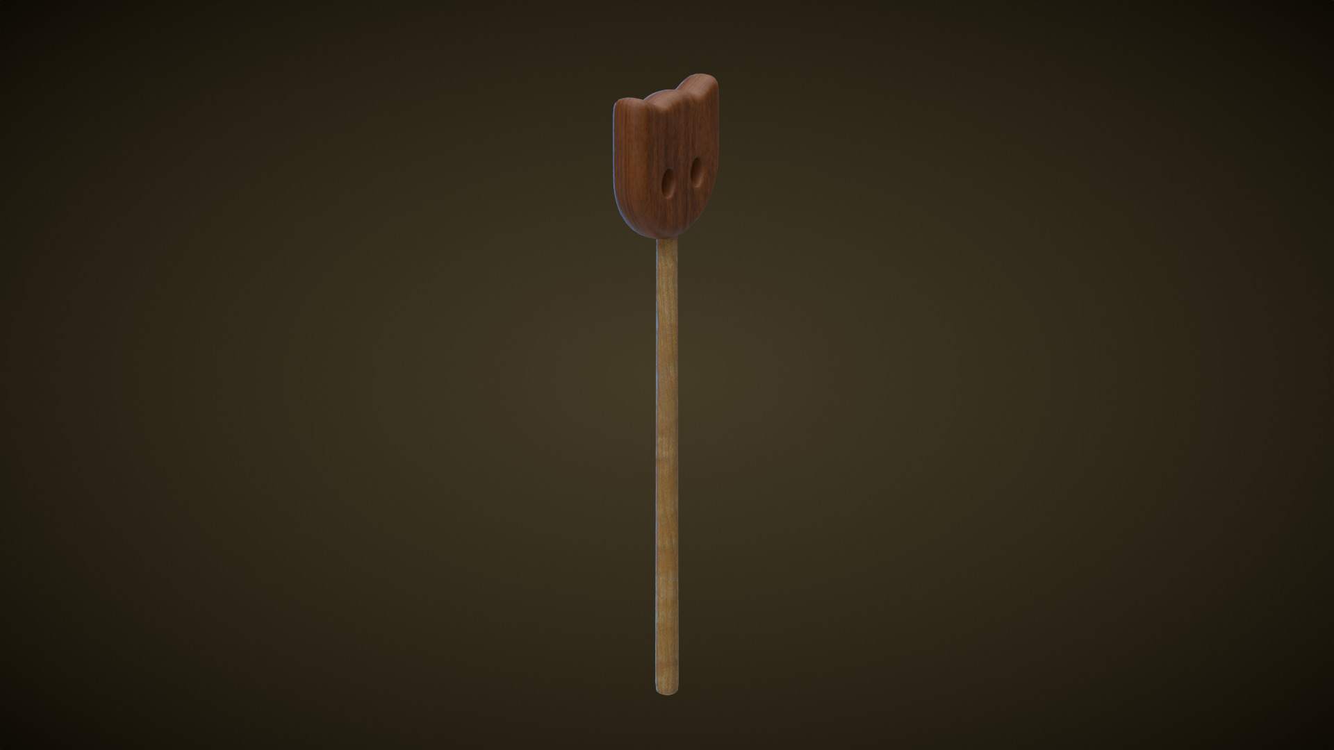 Wooden Cat Magic Wand  Low-poly 3D model_3