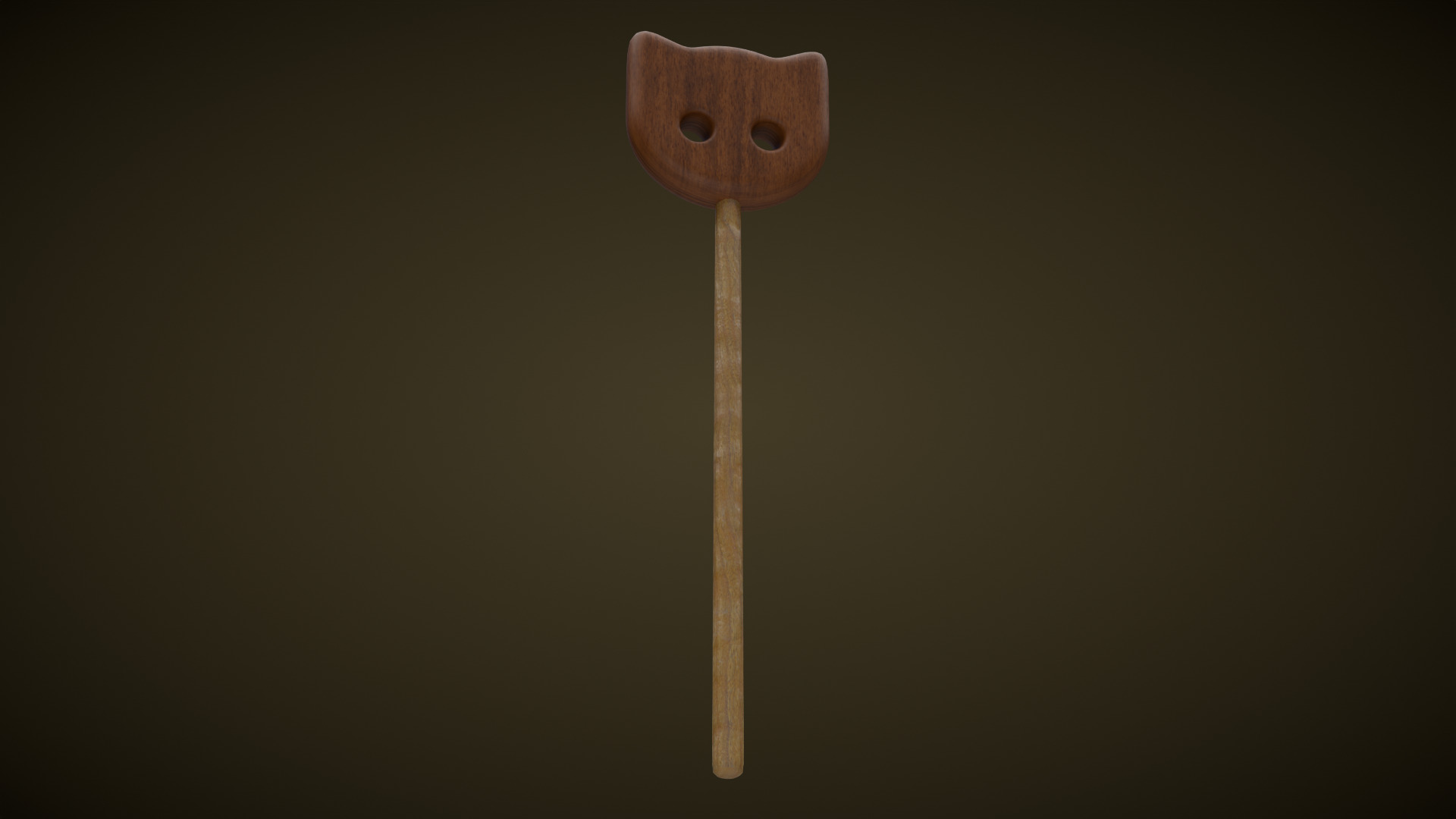 Wooden Cat Magic Wand  Low-poly 3D model_9