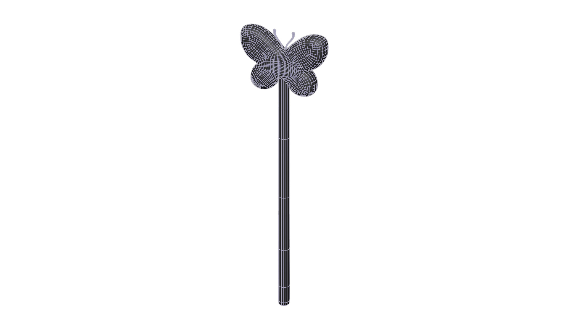 Wooden Butterfly Magic Wand  Low-poly 3D model_16