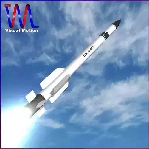 US ERINT PAC-2 Missile Low-poly 3D model