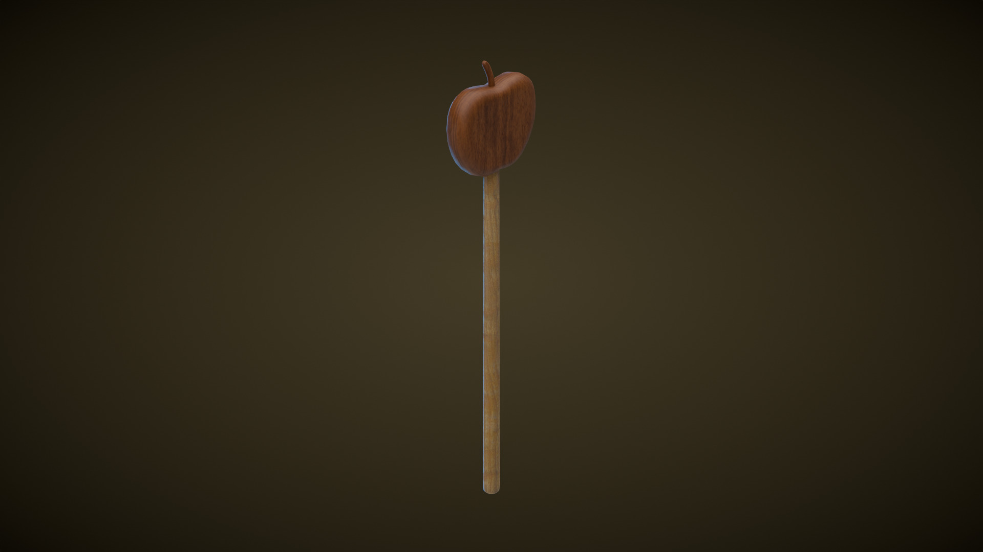 Wooden Apple Magic Wand  Low-poly 3D model_2