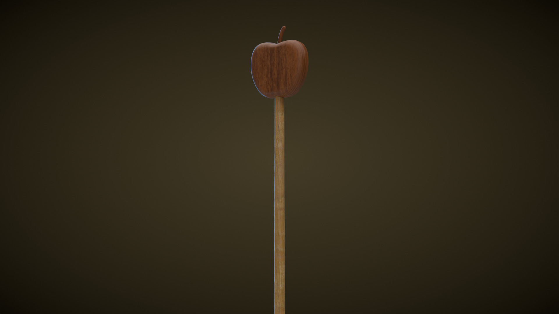 Wooden Apple Magic Wand  Low-poly 3D model_5