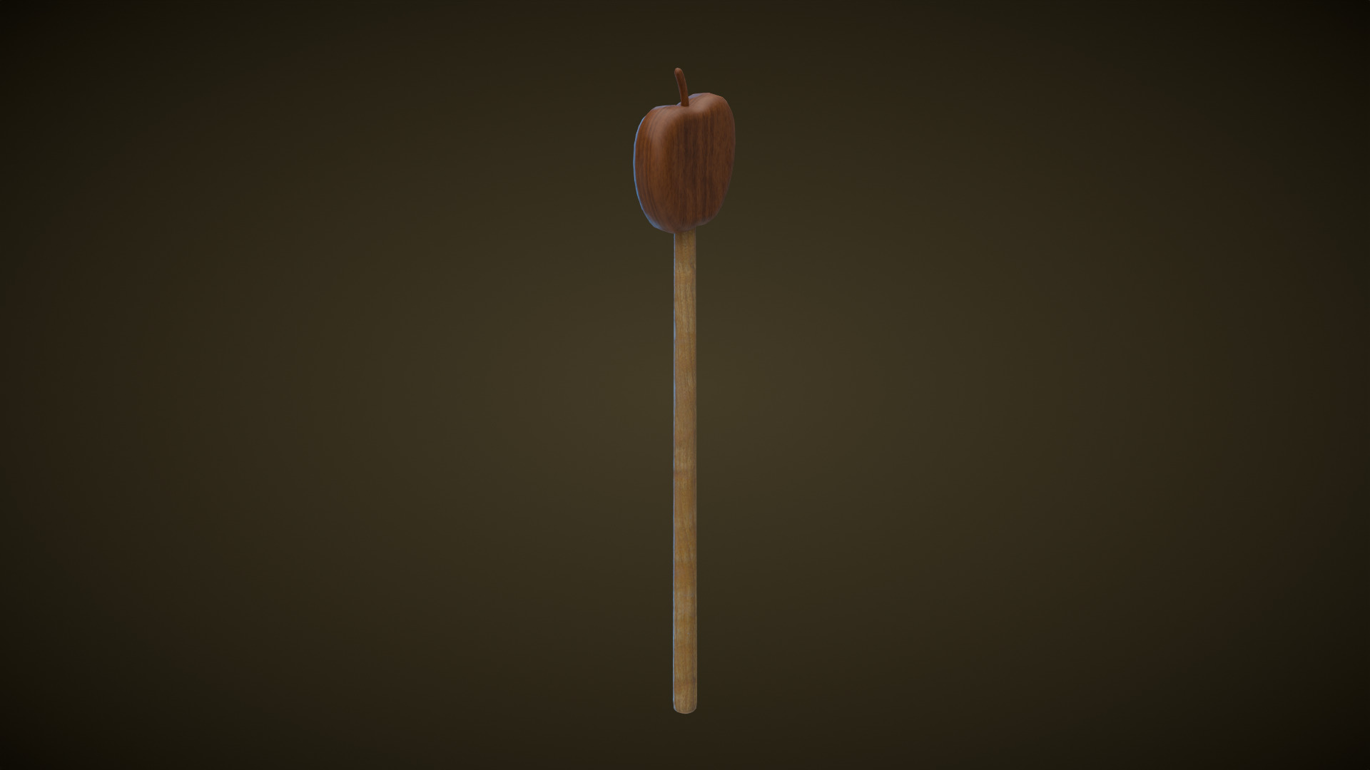 Wooden Apple Magic Wand  Low-poly 3D model_3