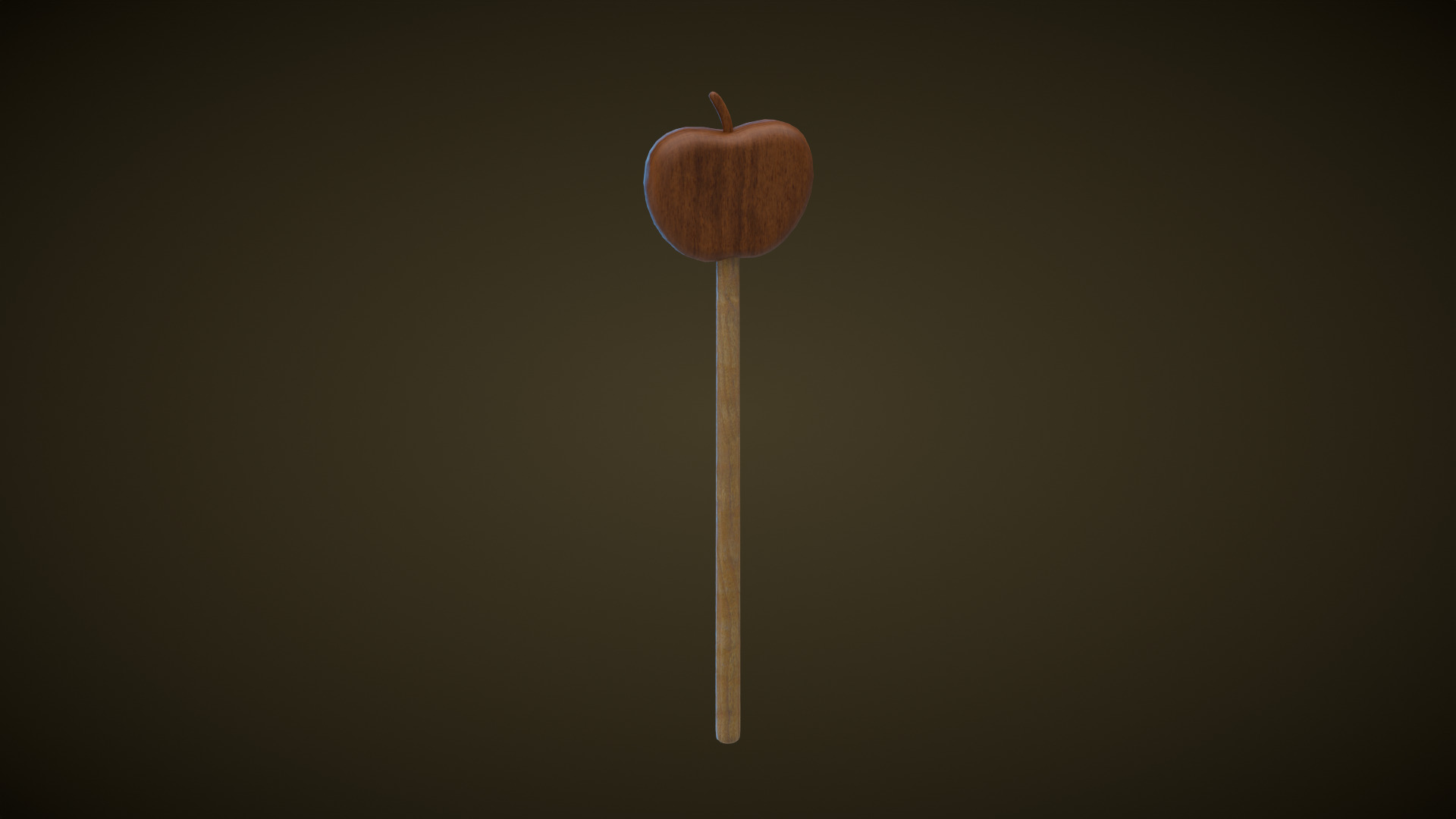 Wooden Apple Magic Wand  Low-poly 3D model_1
