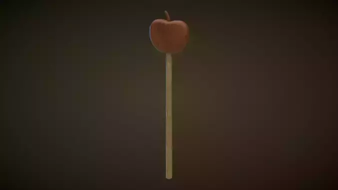 Wooden Apple Magic Wand  Low-poly 3D model