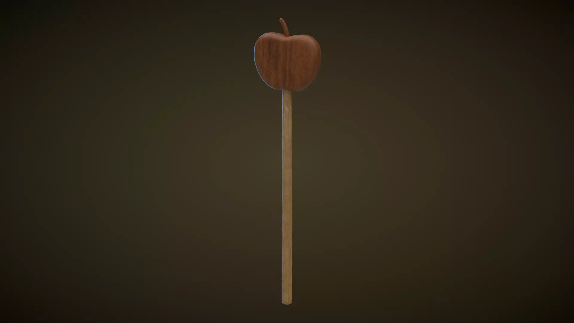 Wooden Apple Magic Wand  Low-poly 3D model_0