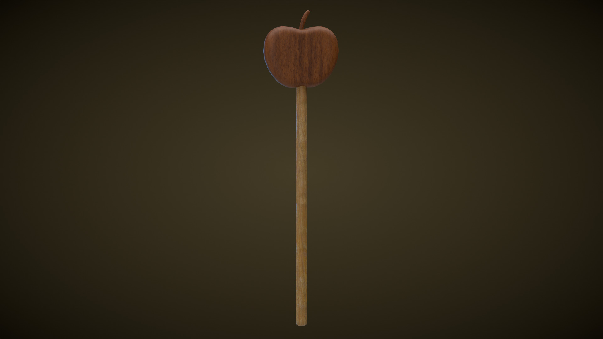 Wooden Apple Magic Wand  Low-poly 3D model_7
