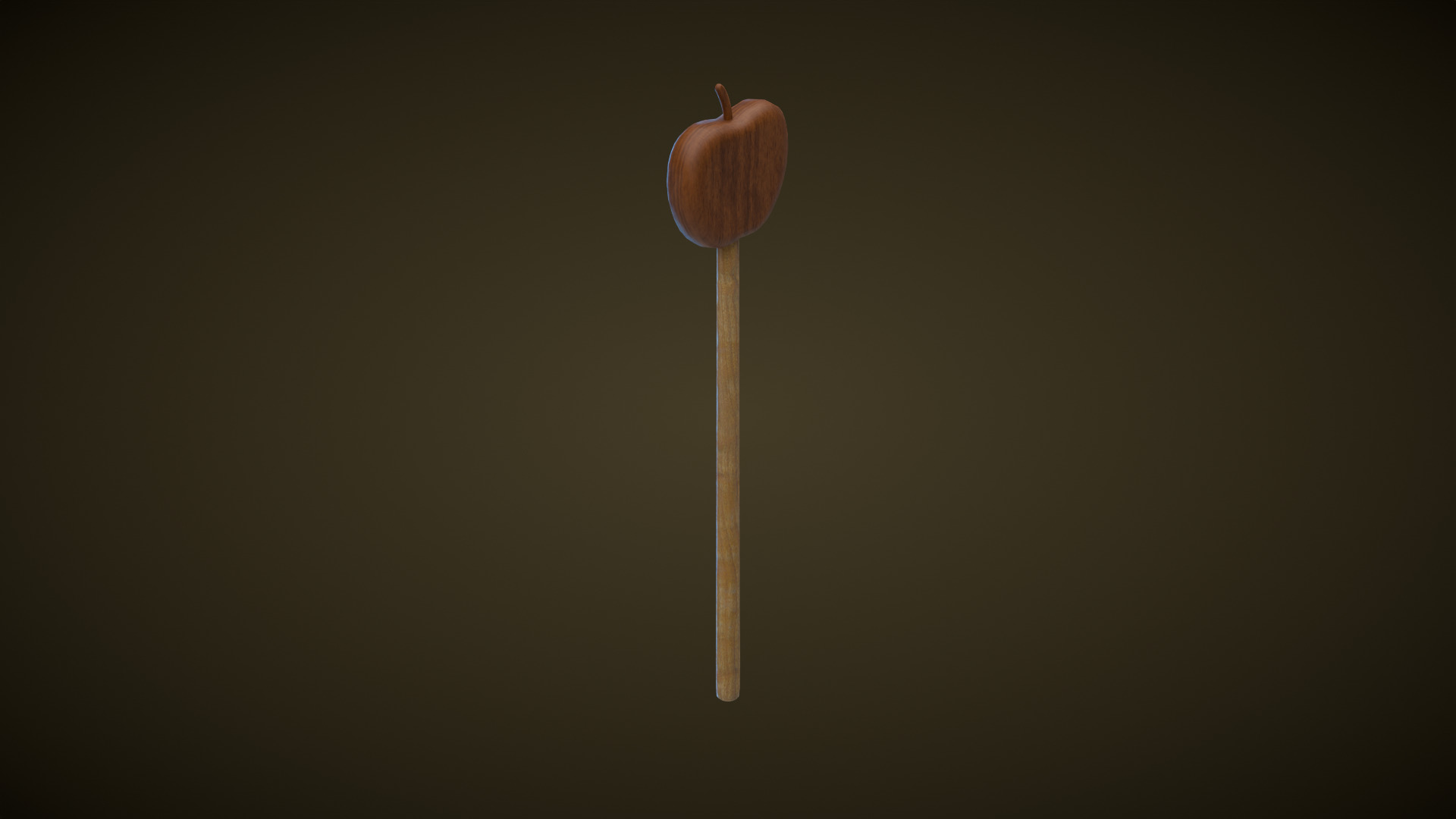 Wooden Apple Magic Wand  Low-poly 3D model_4