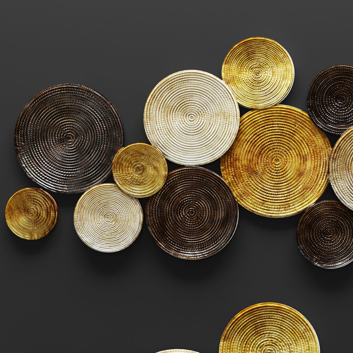 Circles Wall Decor 3D 3D model_1