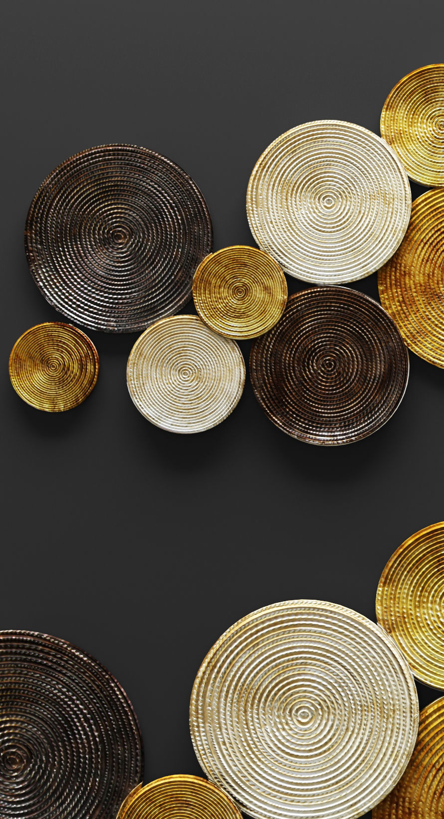 Circles Wall Decor 3D 3D model_2