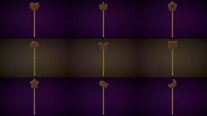 Wooden Magic Wand 3D Model Collection Wooden Magic Wand 3D Model Collection