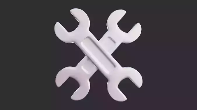Low Poly Crossed Wrenches