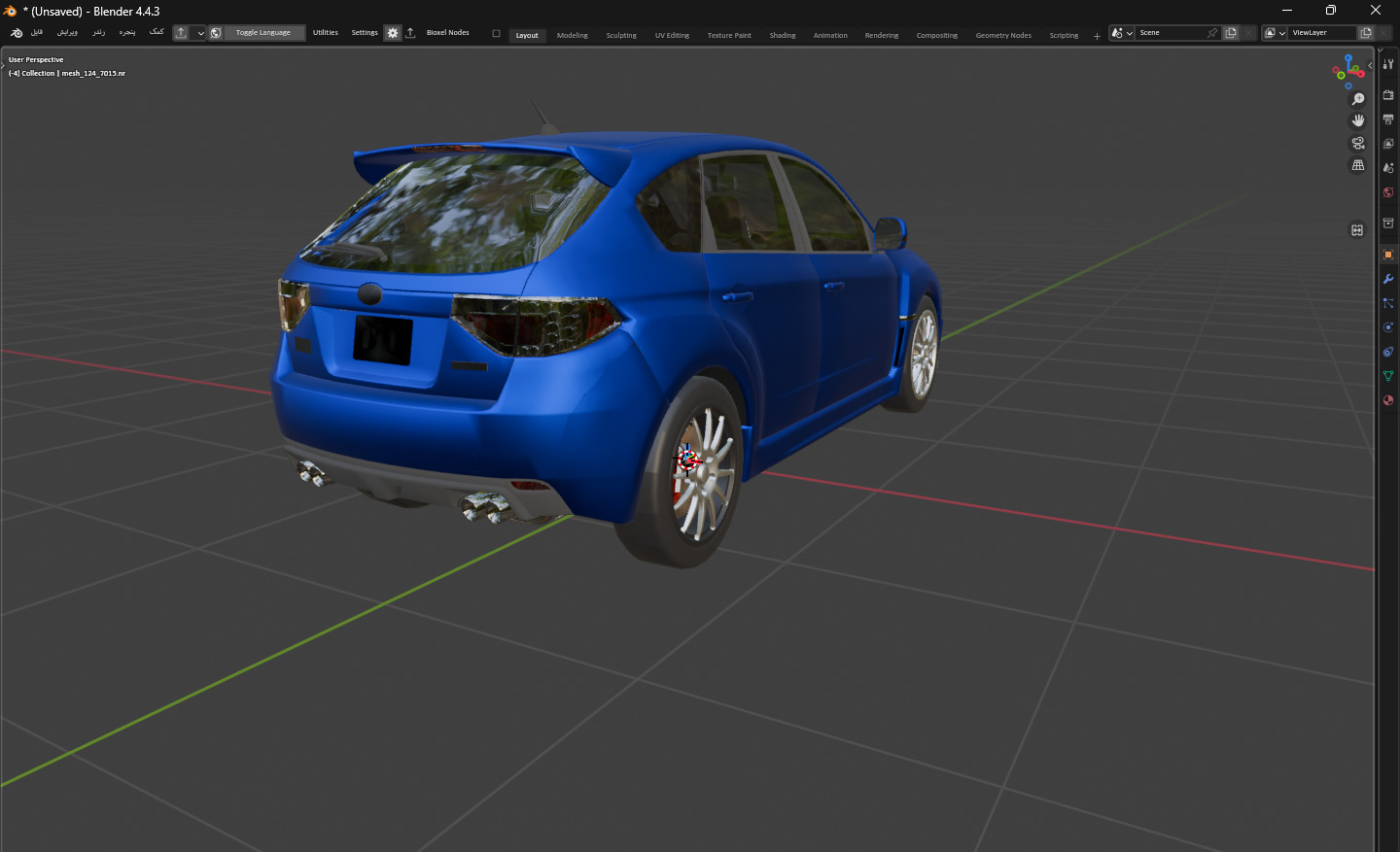 Subaru Impreza WRX STI X Low-poly 3D model_2