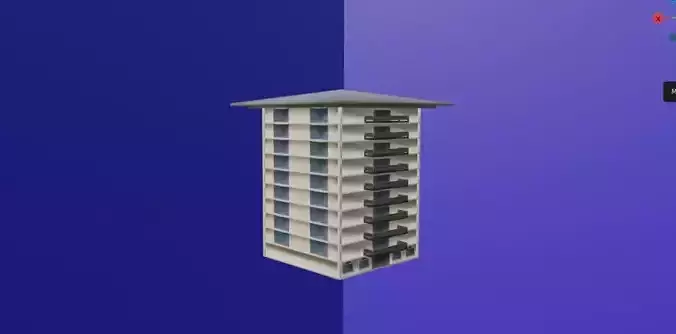Modern Cylindrical High Rise Building 3D Model