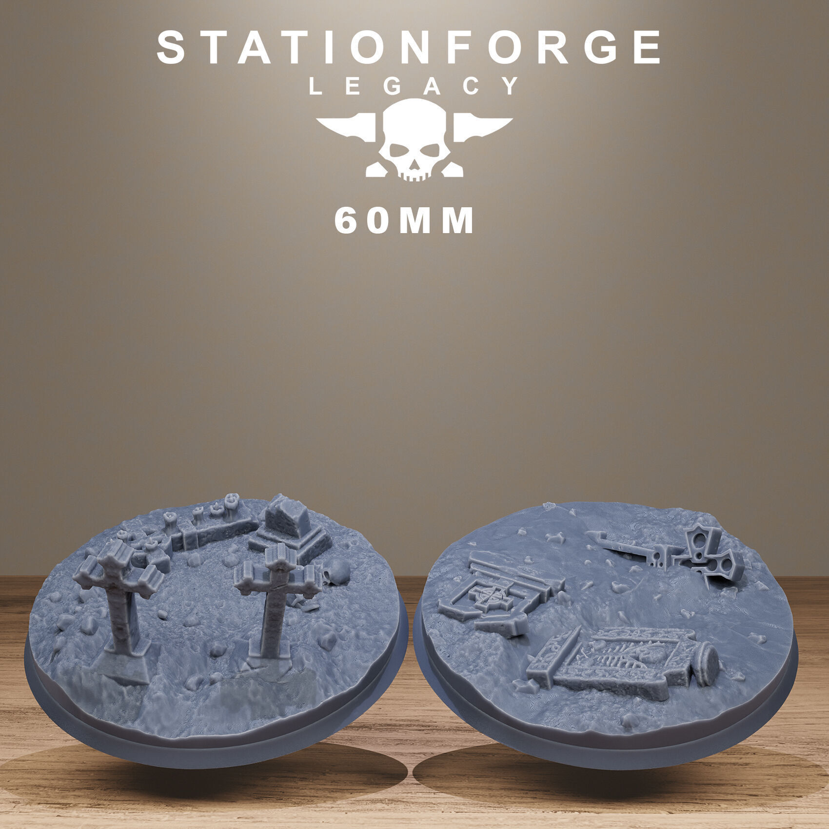 Gothic Bases Pack 40 Hollowed Bases And Toppers 3D print model_5