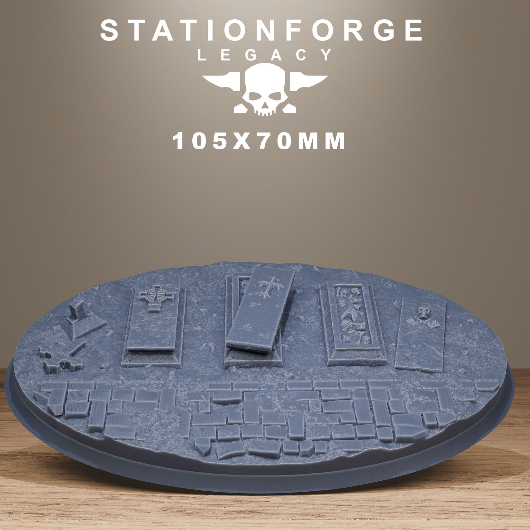 Gothic Bases Pack 40 Hollowed Bases And Toppers 3D print model_10