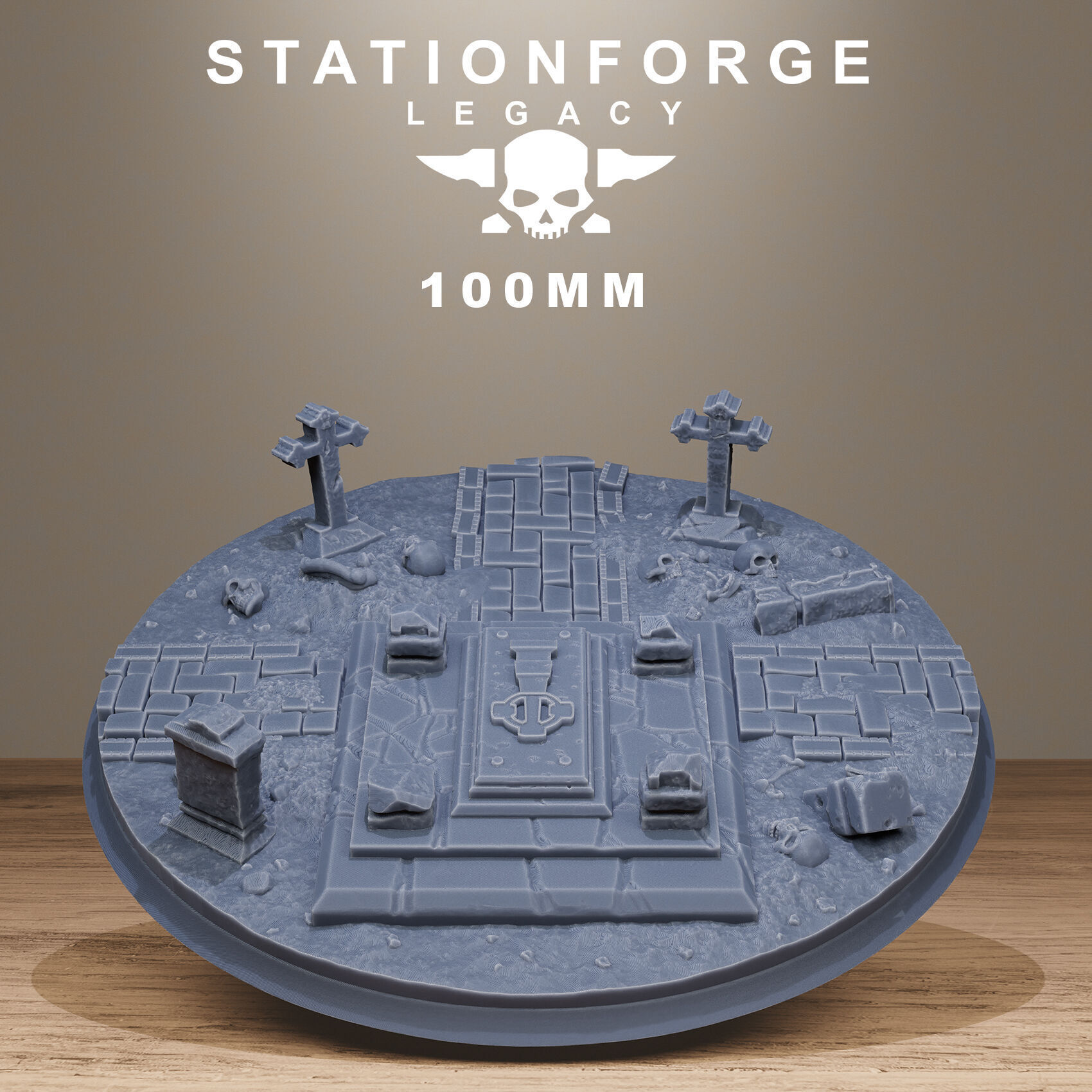 Gothic Bases Pack 40 Hollowed Bases And Toppers 3D print model_9