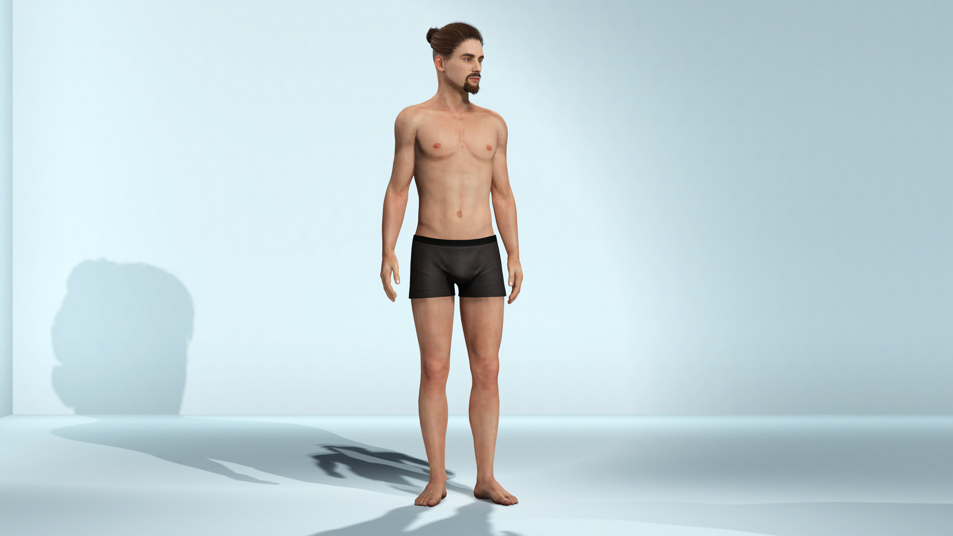 Realistic athletic man 3d original 3D model_3