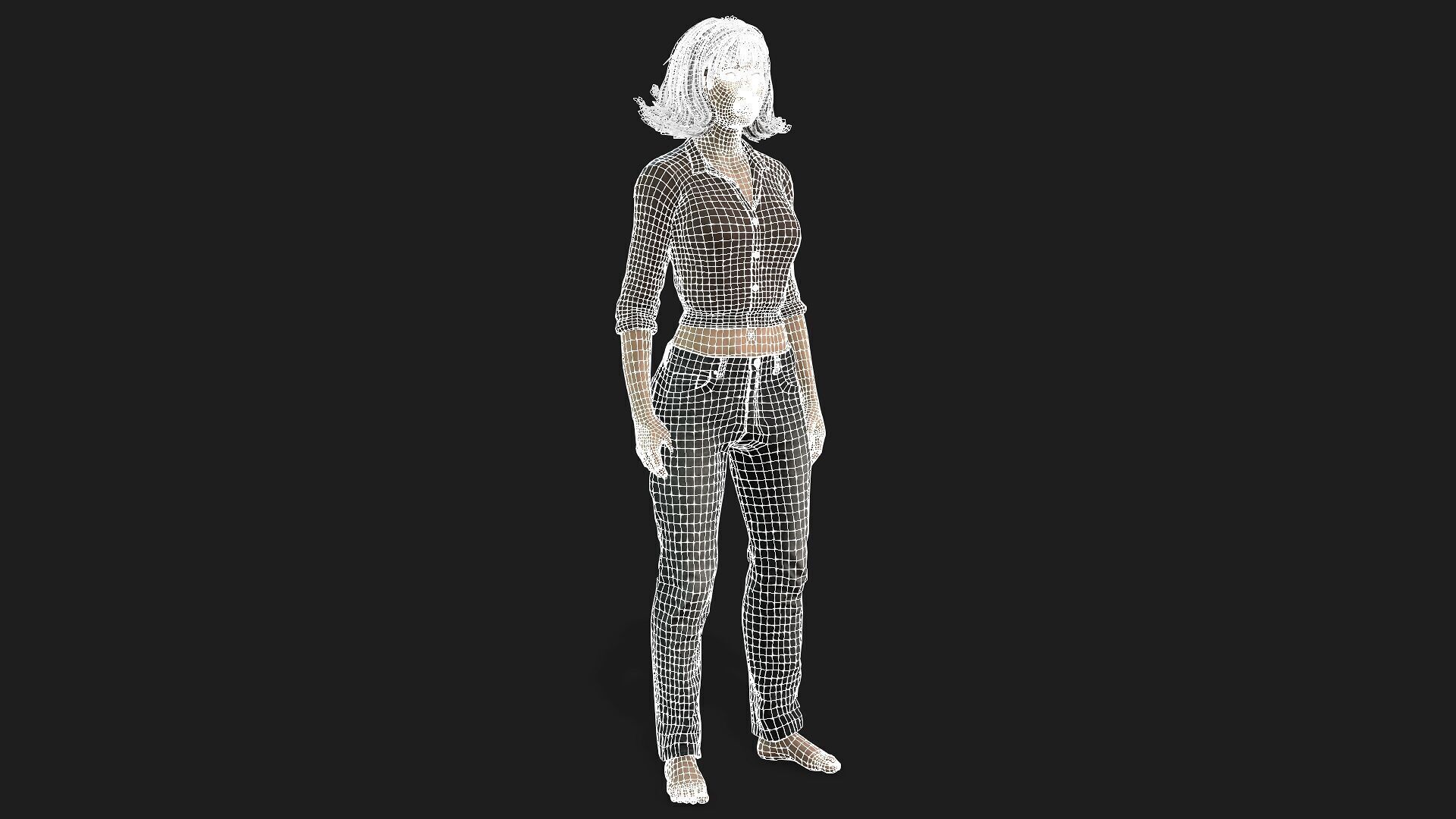 Realistic 3D Woman Character 3D model_19