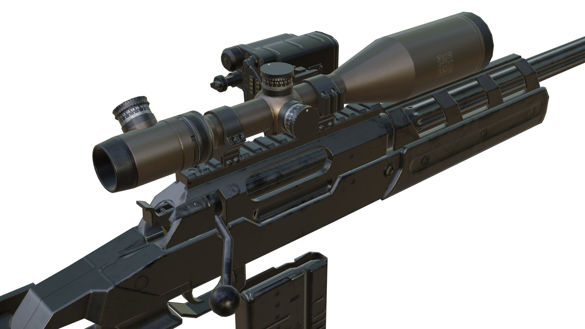 ALPINE SNIPER Rifle Low-poly 3D model_6