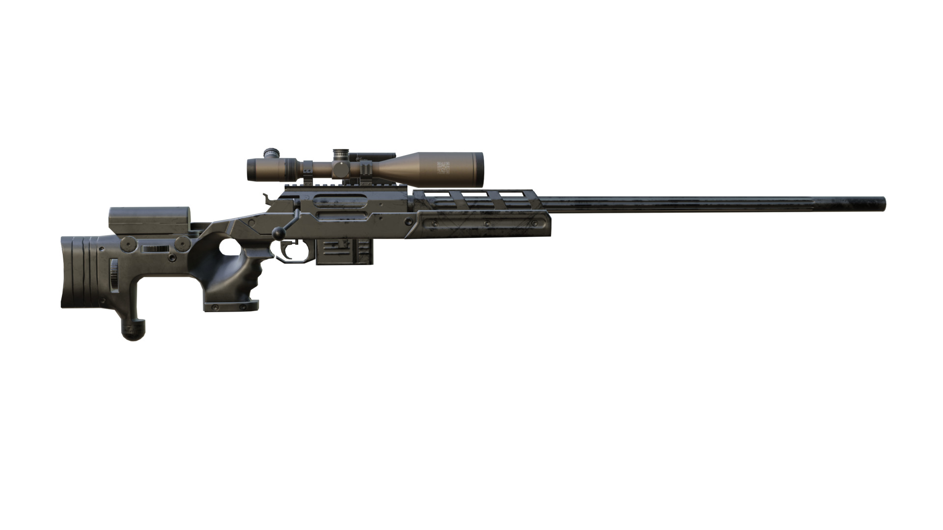 ALPINE SNIPER Rifle Low-poly 3D model_3