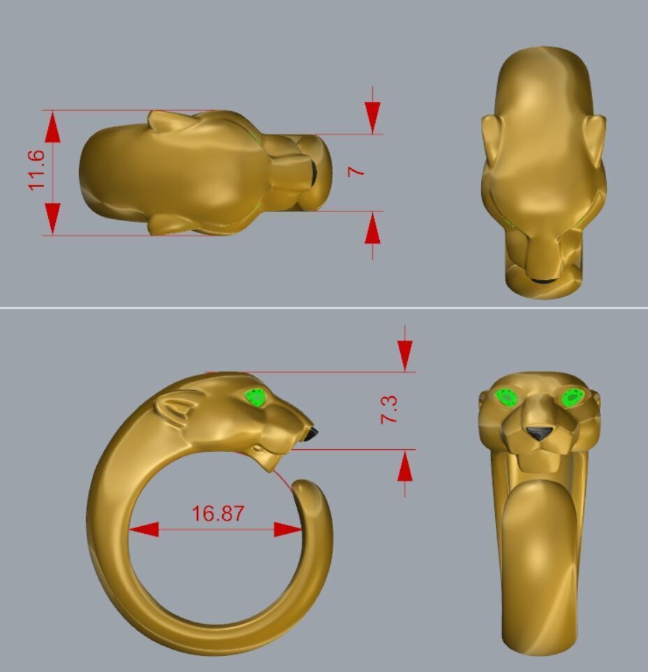 Cartier ring 3DM STL OBJ model for 3D printing and CNC 3D print model_11