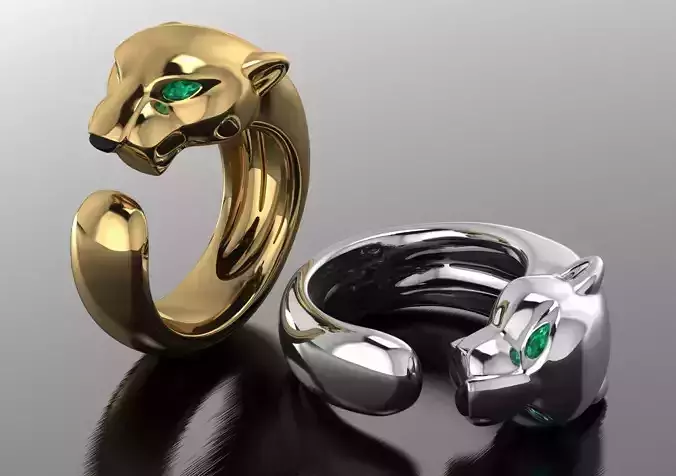 Cartier ring 3DM STL OBJ model for 3D printing and CNC