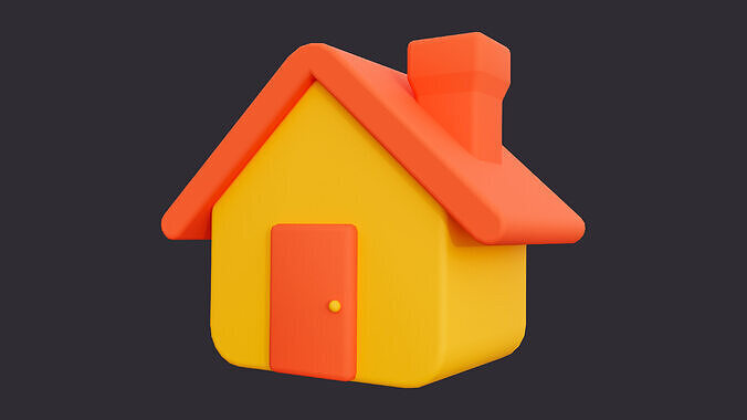 Low Poly House Icon 3D model