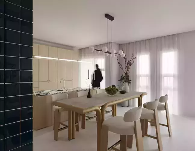 Modern public housing interior design 3d model 3D model