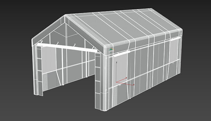Heavy Duty Carport With Powder Coated Steel Metal Frame Low-poly 3D model 2